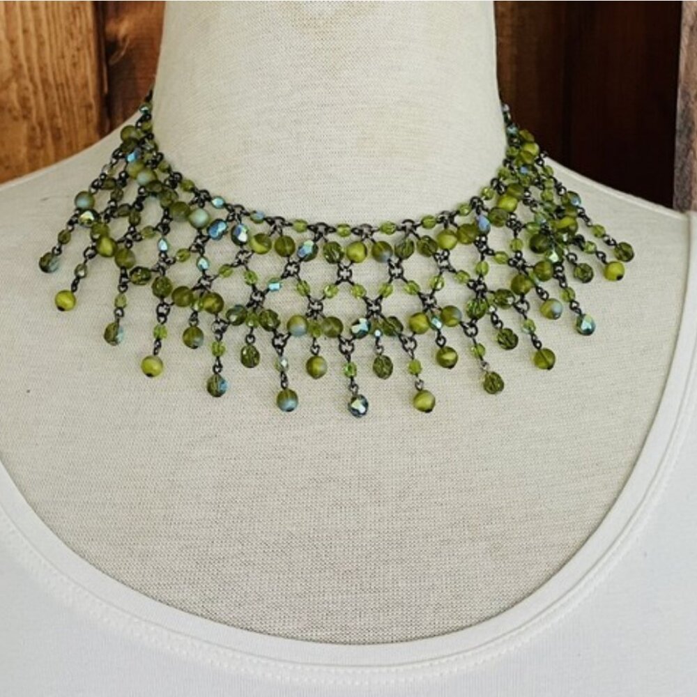 Green Beaded Choker Necklace- Isabella Necklace Lizzie McGuire Movie